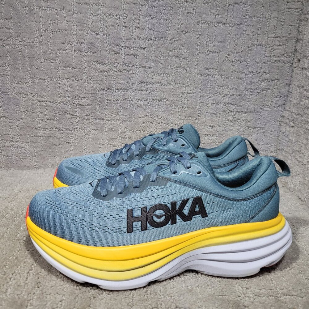 Hoka One One Bondi 8 Men's Size 7D Goblin Blue Mountain Spring Running Sneakers.